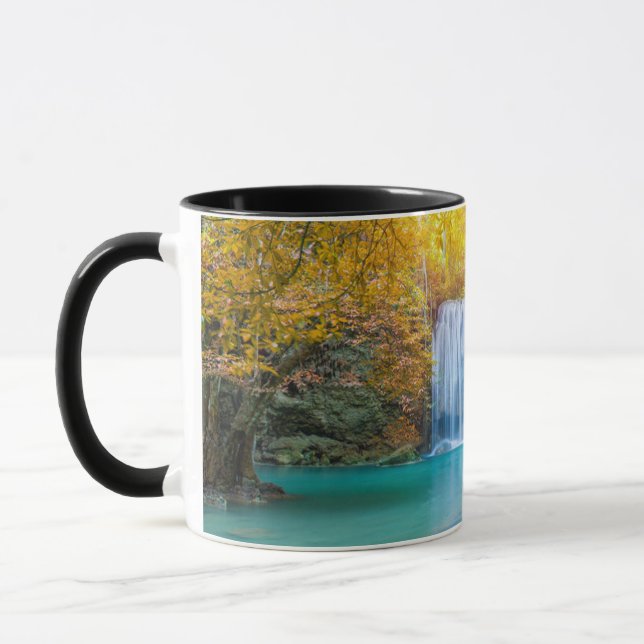 Mug Chute d'eau turquoise Jour d'automne doré (Gauche)