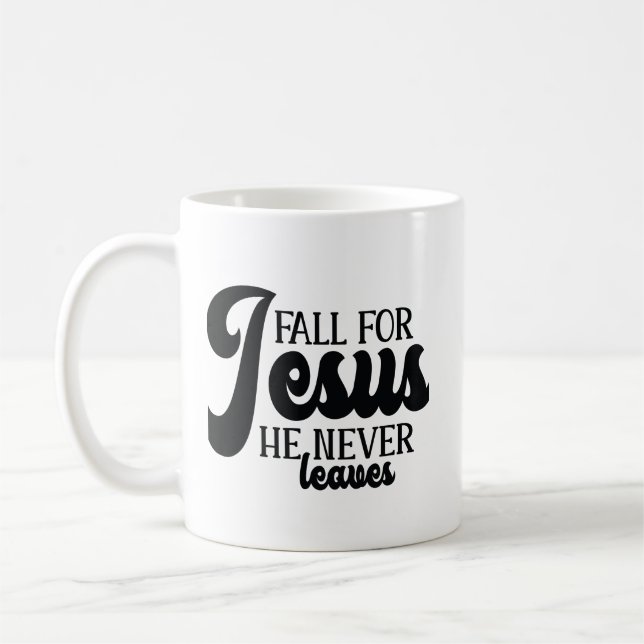 Mug Chute pour Jésus Il n'a jamais été Feuille (Gauche)