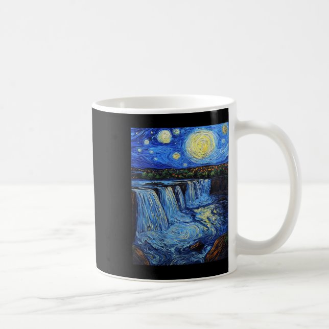 Mug Chutes du Niagara - Style Van Gogh - Nuit étoilée  (Droite)