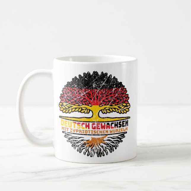 Mug Chypre Chypriote Deutsch Baum Racines (Gauche)