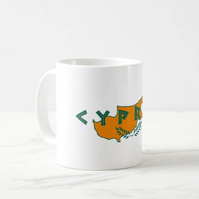 Mug Chypre cypros drapeau du pays symbole texte grec (Devant gauche)