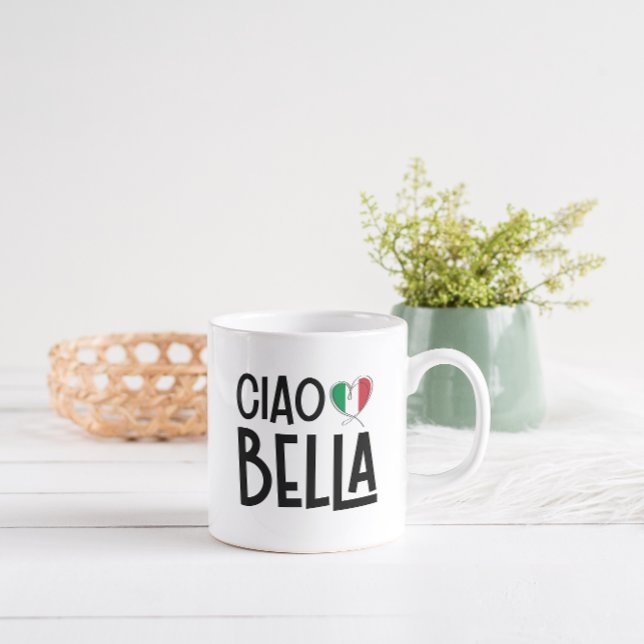Mug Ciao Bella - Coeur du drapeau italien mignon (Créateur téléchargé)