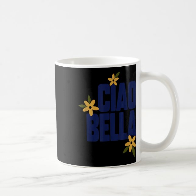 Mug Ciao Bella Fleurs Graphique Rétro Mignon  (Droite)