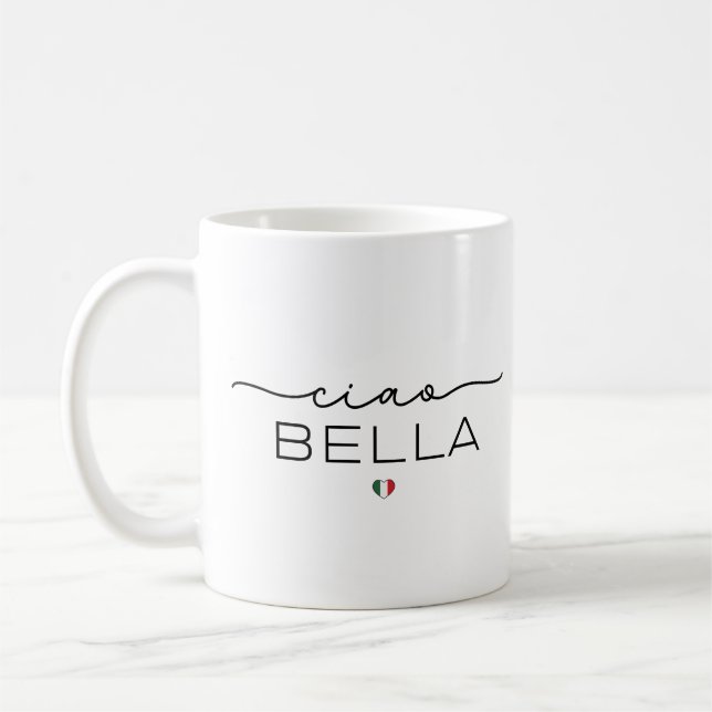 Mug Ciao Bella - Typographie au coeur italien (Gauche)