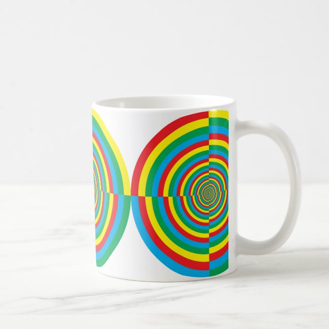 Mug cible rouge bleu vert jaune (Droite)