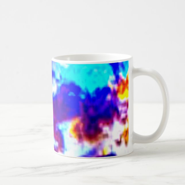 Mug Ciel artistique bleu, orange et jaune (Droite)