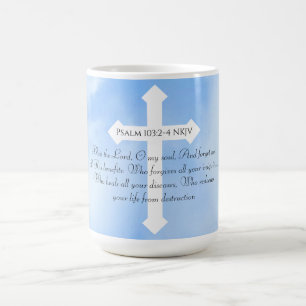 Mug Ciel Bleu Chrétien guérison Bible Verse Cross