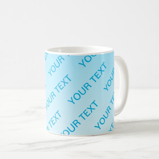 Mug Ciel bleu (couleur changeable) Motif Ombre et text (Devant droit)