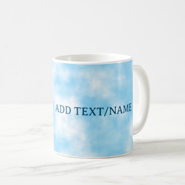 Mug Ciel bleu et art Cloud personnalisés (Devant droit)