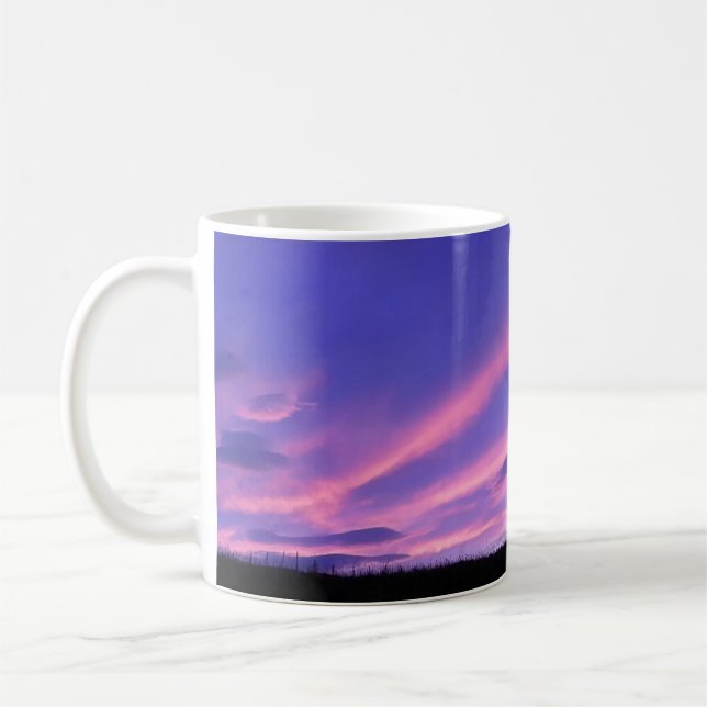 Mug Ciel Crépusculaire Lavande Scène Sérène de Coucher (Gauche)