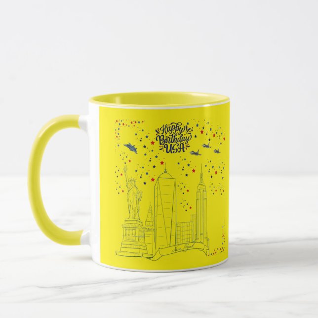 Mug Ciel de flammes de liberté jaune (Gauche)