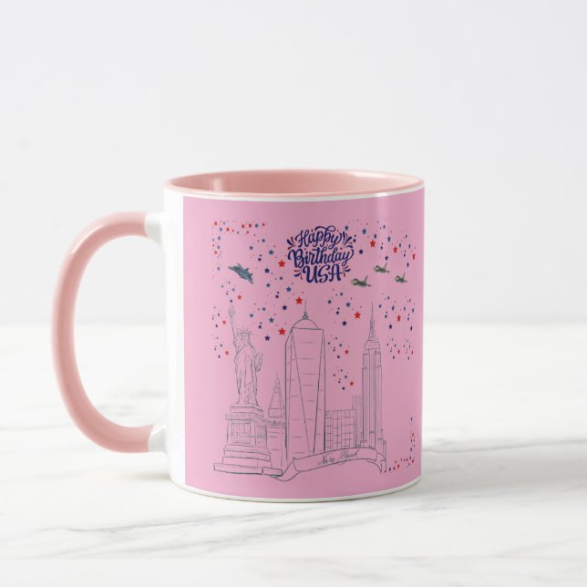 Mug Ciel de flammes de liberté rose (Gauche)
