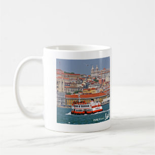 Mug Ciel de Lisbonne avec vieux ferry sur le fleuve Ta