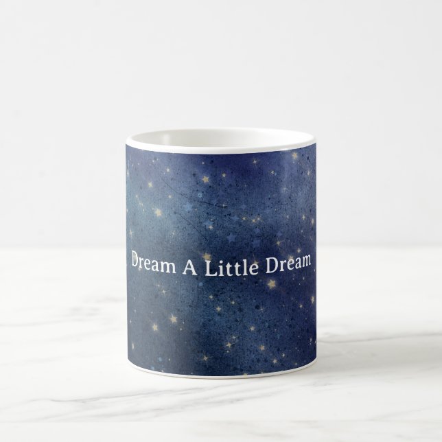 Mug Ciel nocturne bleu d'étoiles d'or (Centre)
