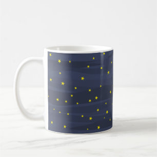 Mug Ciel nocturne bleu foncé - Étoiles Motif sans cout