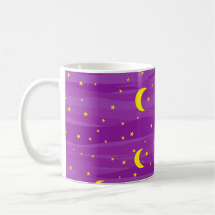 Mug Ciel nocturne violet foncé - Étoiles et Motif de l