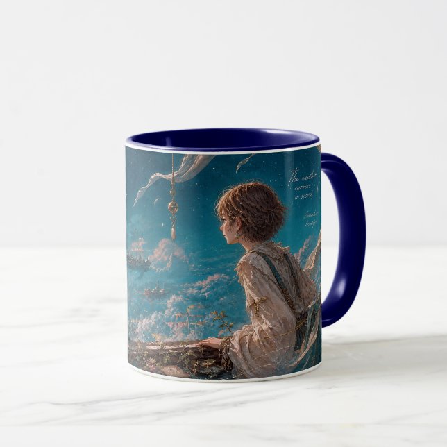 Mug Ciel Nuageux avec Ar Voyageur Romantique (Devant droit)