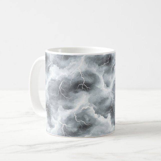 Mug Cieux gris orageux éclair (Devant gauche)