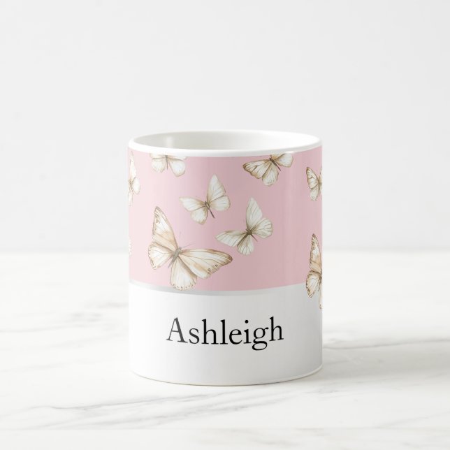 Mug Cieux Rose Pâle & Papillons  (Centre)