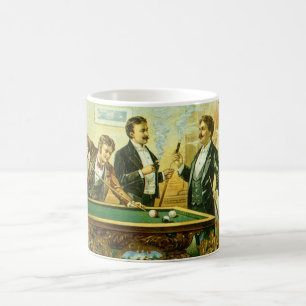 Mug Cigar vintage Étiquette Art, Club Friends Billard