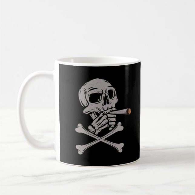 Mug Cigarette déplaisante Fumant Le Crâne Et Vernis (Gauche)