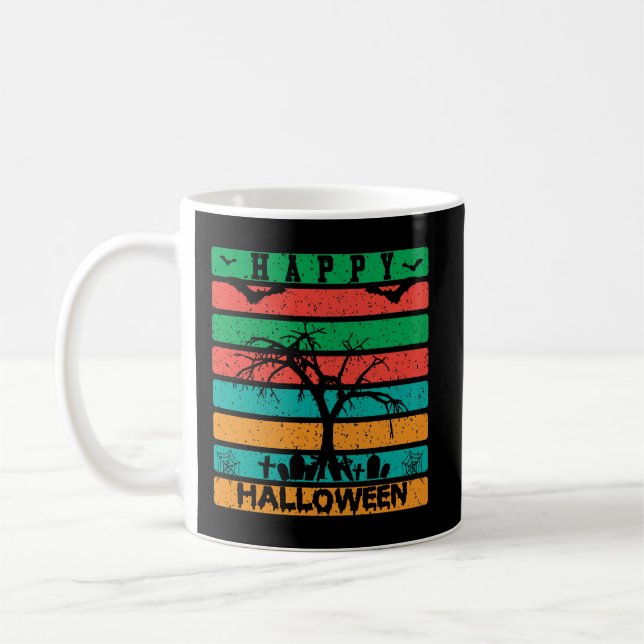 Mug Cimetière multipolaire avec chauves-souris et arbr (Gauche)