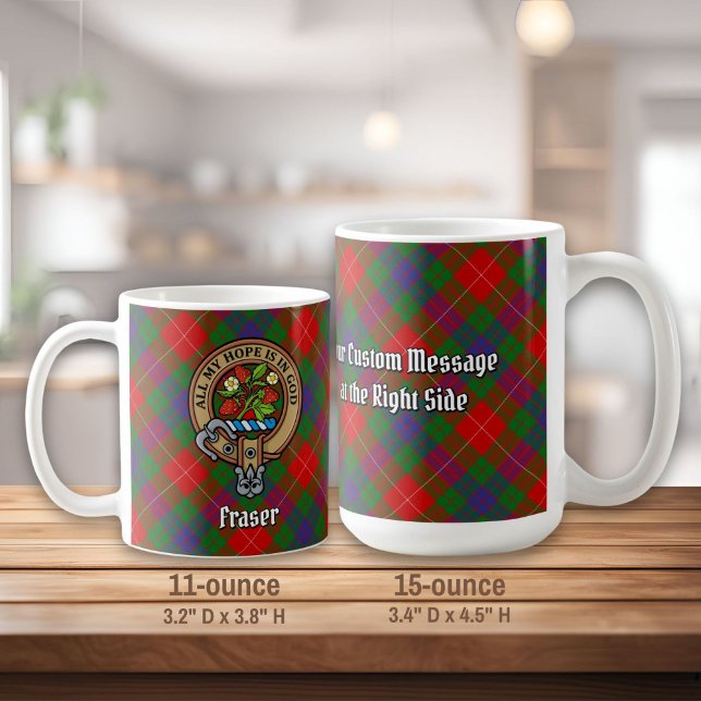 Mug Cimier du clan Fraser sur tartan (Créateur téléchargé)