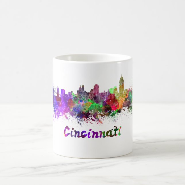 Mug Cincinnati skyline in watercolor (Centre)