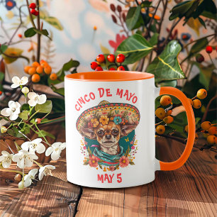 Mug Cinco de Mayo Chihuahua portant Sombrero & Serape
