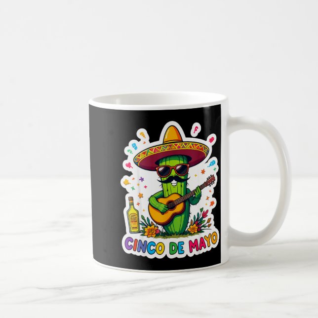 Mug Cinco de mayo drôle de cactus mexicain lunettes de (Droite)