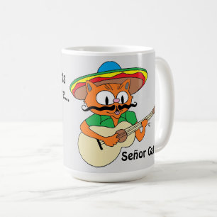 Mug Cinco De Mayo Fiesta Caricature Mustache Cat Funny