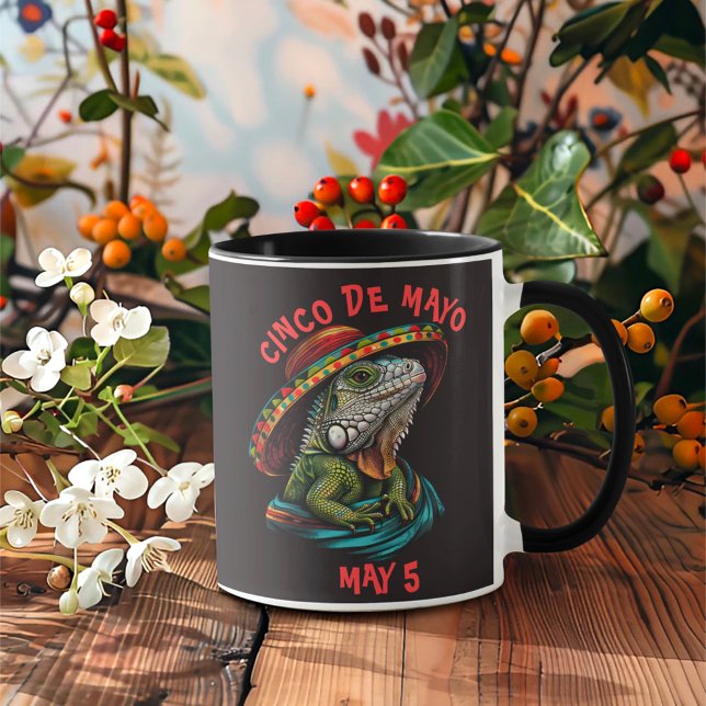 Mug Cinco de Mayo Iguana portant Sombrero & Serape (Créateur téléchargé)