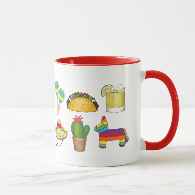 Mug Cinco de Mayo Taco Piñata Cactus Sombrero Maracas (Droite)