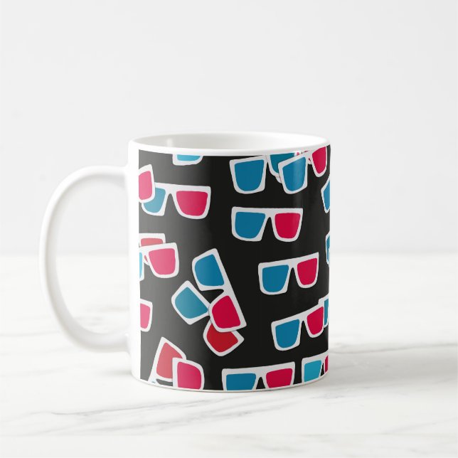 Mug Cinéma, lunettes 3d motif, sans soudure.  (Gauche)