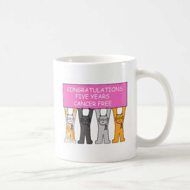 Mug Cinq ans de Cancer libèrent des félicitations (Droite)