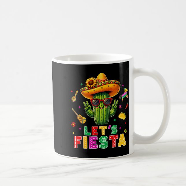 Mug Cinq mai cactus mexicain drôle, faisons la fêteCin (Droite)