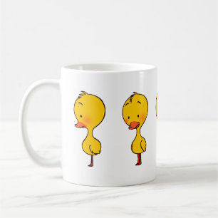 Mug Cinq mignons Canards Jaunes Caricaturés