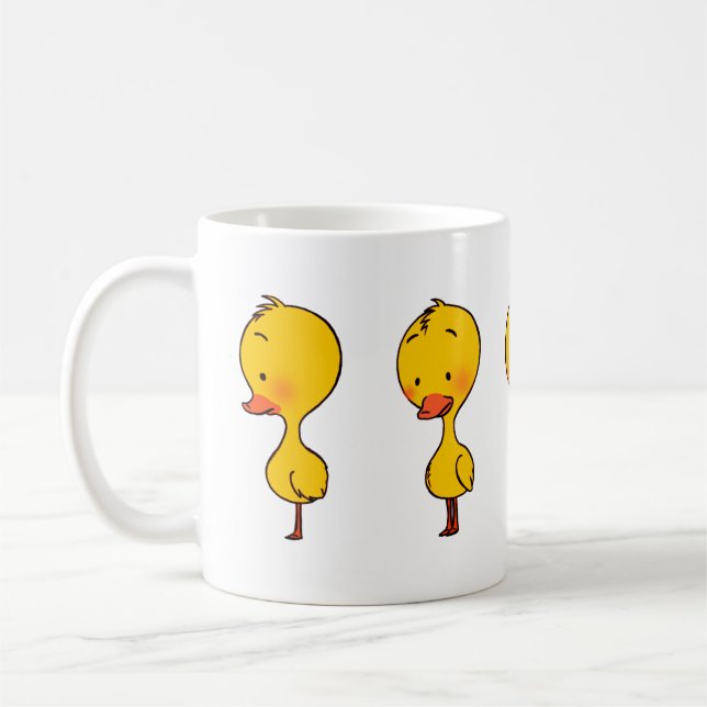 Mug Cinq mignons Canards Jaunes Caricaturés (Gauche)