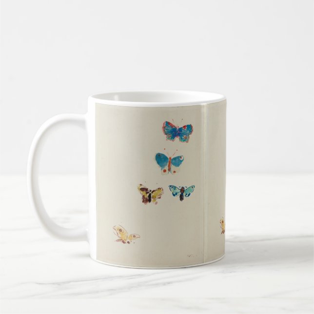 Mug Cinq papillons par Odilon Redon (Gauche)