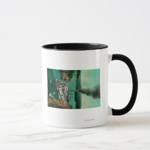 Mug Cinq rapides de doigt avec le cheval blanc de