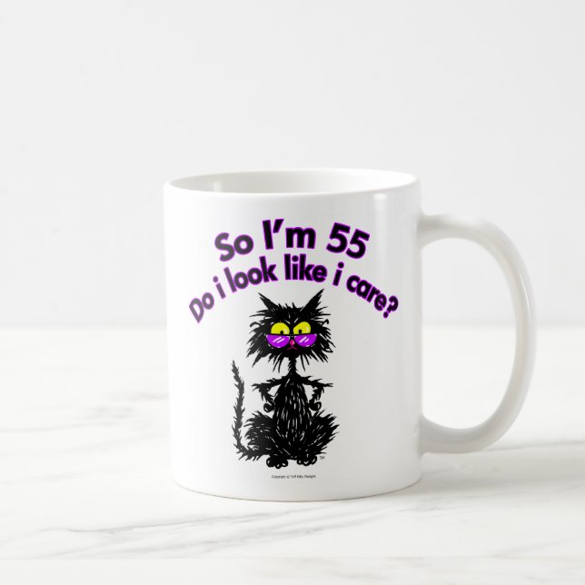 Mug cinquante-cinquième Cadeaux de chat d'anniversaire (Droite)