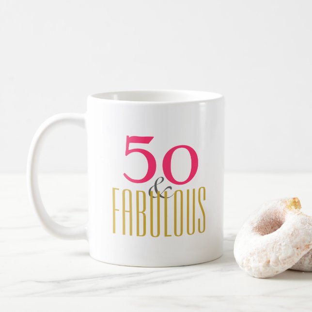 Mug Cinquante et fabuleux 50 e anniversaire (Avec donut)