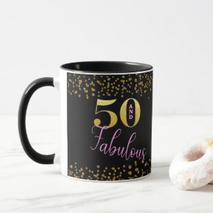 Mug Cinquante et fabuleux Parties scintillant d'or noi