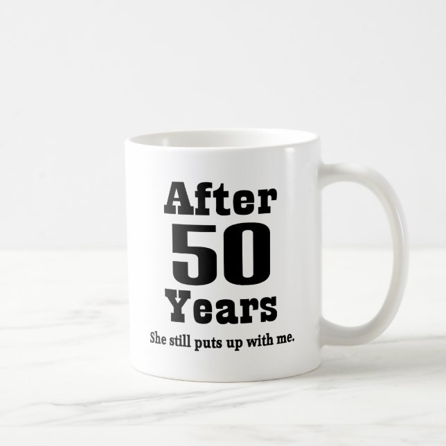 Mug cinquantième Anniversaire (drôle) (Droite)