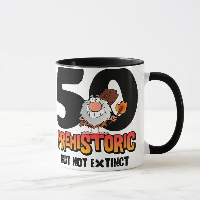 Mug Cinquantième anniversaire préhistorique (Droite)