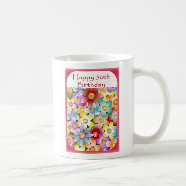 Mug Cinquantième cadeau d'anniversaire peu coûteux - (Droite)