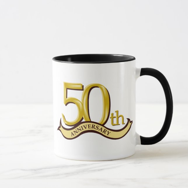 Mug Cinquantième cadeau personnalisé d'anniversaire (Droite)
