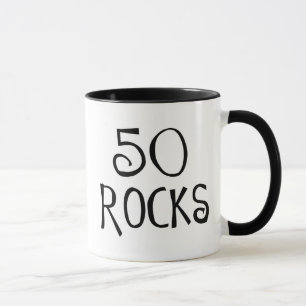 Mug cinquantième cadeaux d'anniversaire, 50 ROCHES