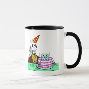 Mug Cinquantième cadeaux d'anniversaire de squelettes