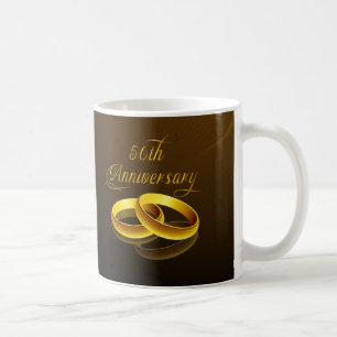 Mug cinquantième Manuscrit d'or de l'anniversaire  